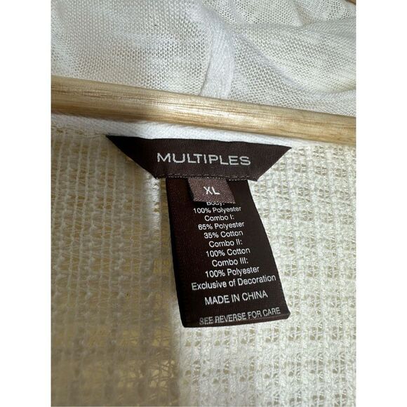 Multiples  Boho Crochet  Patchwork Duster Cardigan Cream Size XL - Picture 5 of 14